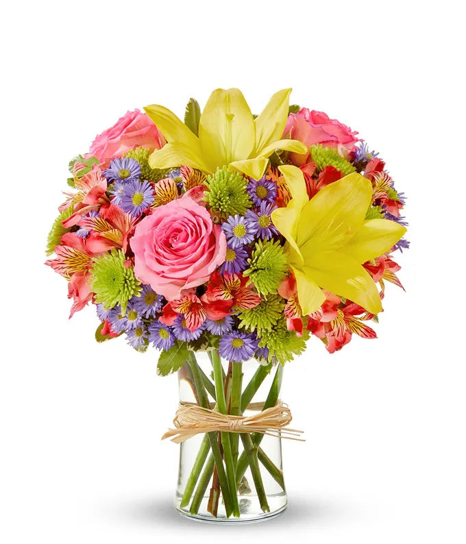 Pink Lemonade Rose & Lily Bouquet